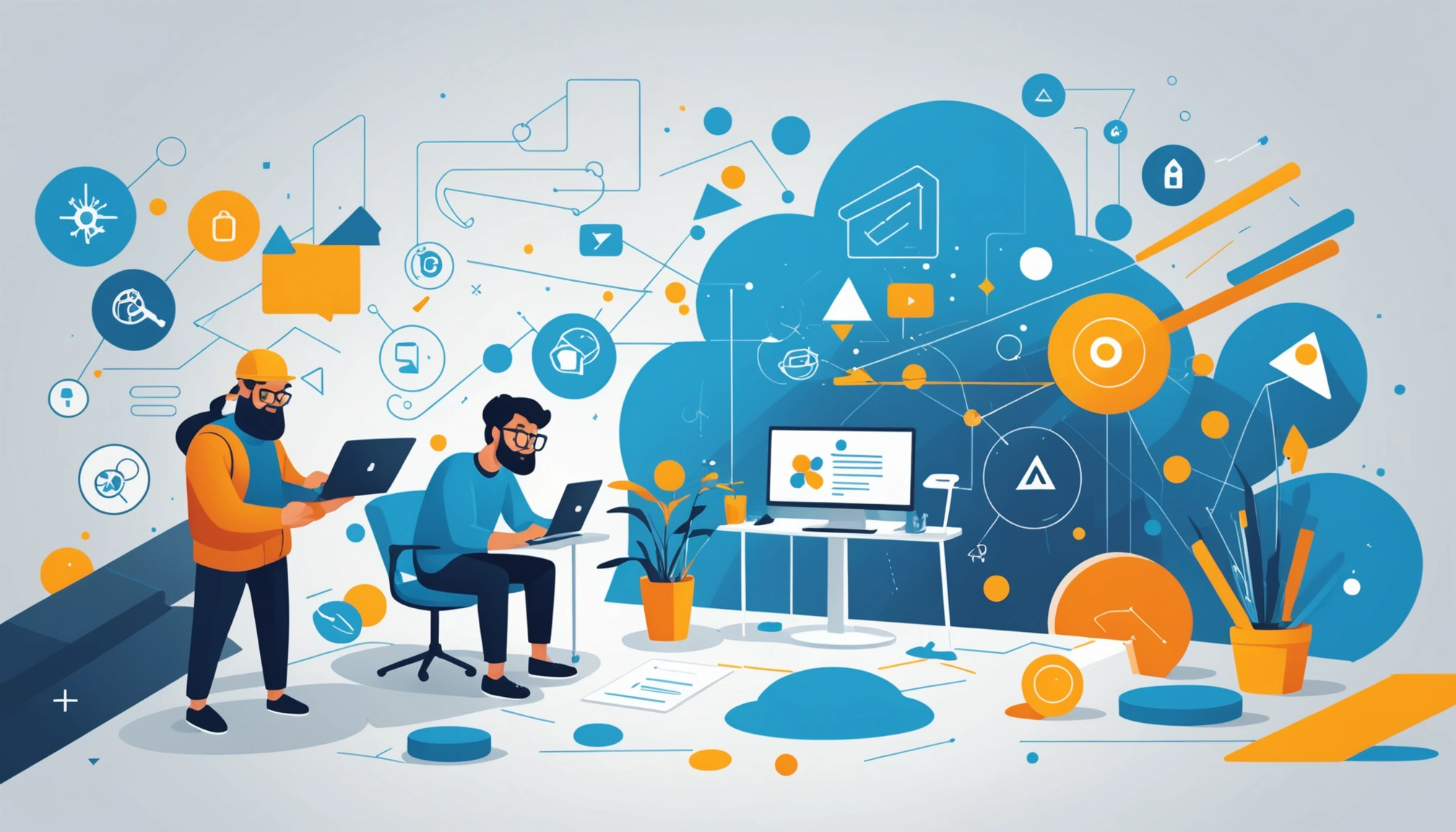 Advantages and Disadvantages of Extracting for Partnerships, Digital art, technology concept, abstract, clean lines, minimalist, corporate blue and white, data visualization, glowing nodes, wordpress, php, html, css