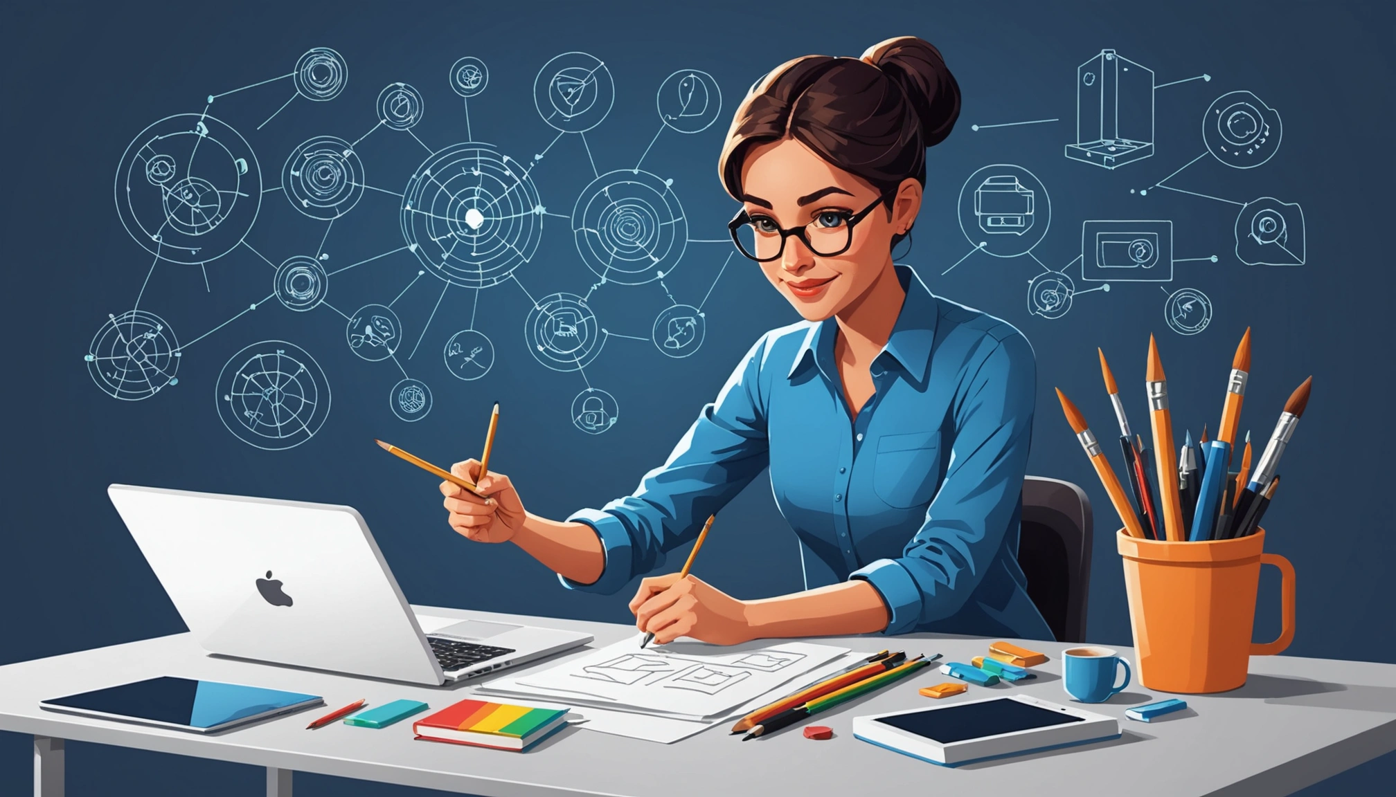 The Pros and Cons of Scraping for Affiliate Recruitment, Digital art, technology concept, abstract, clean lines, minimalist, corporate blue and white, data visualization, glowing nodes, wordpress, php, html, css