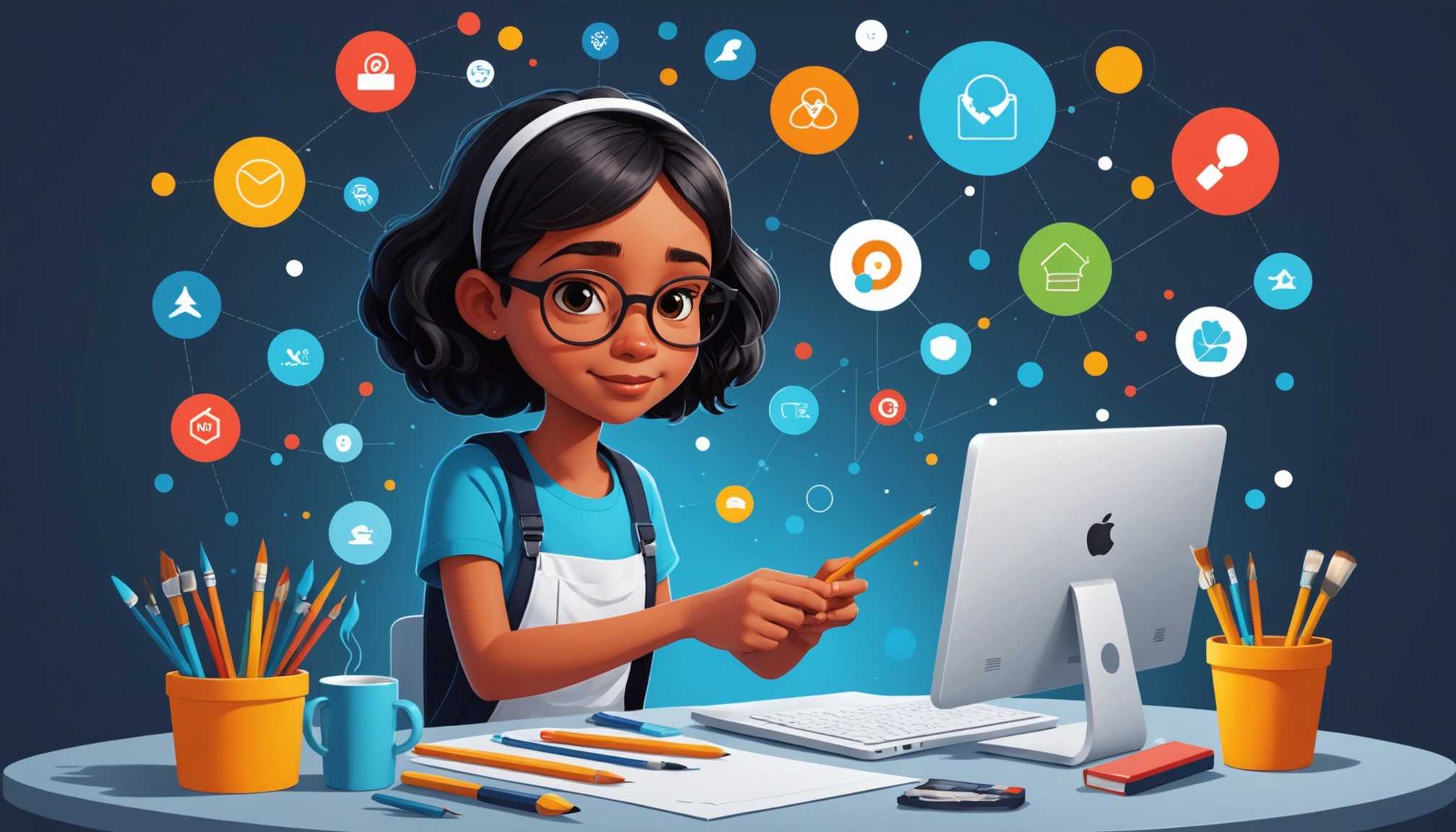 Advantages and Disadvantages of Extracting for Influencer Marketing, Digital art, technology concept, abstract, clean lines, minimalist, corporate blue and white, data visualization, glowing nodes, wordpress, php, html, css