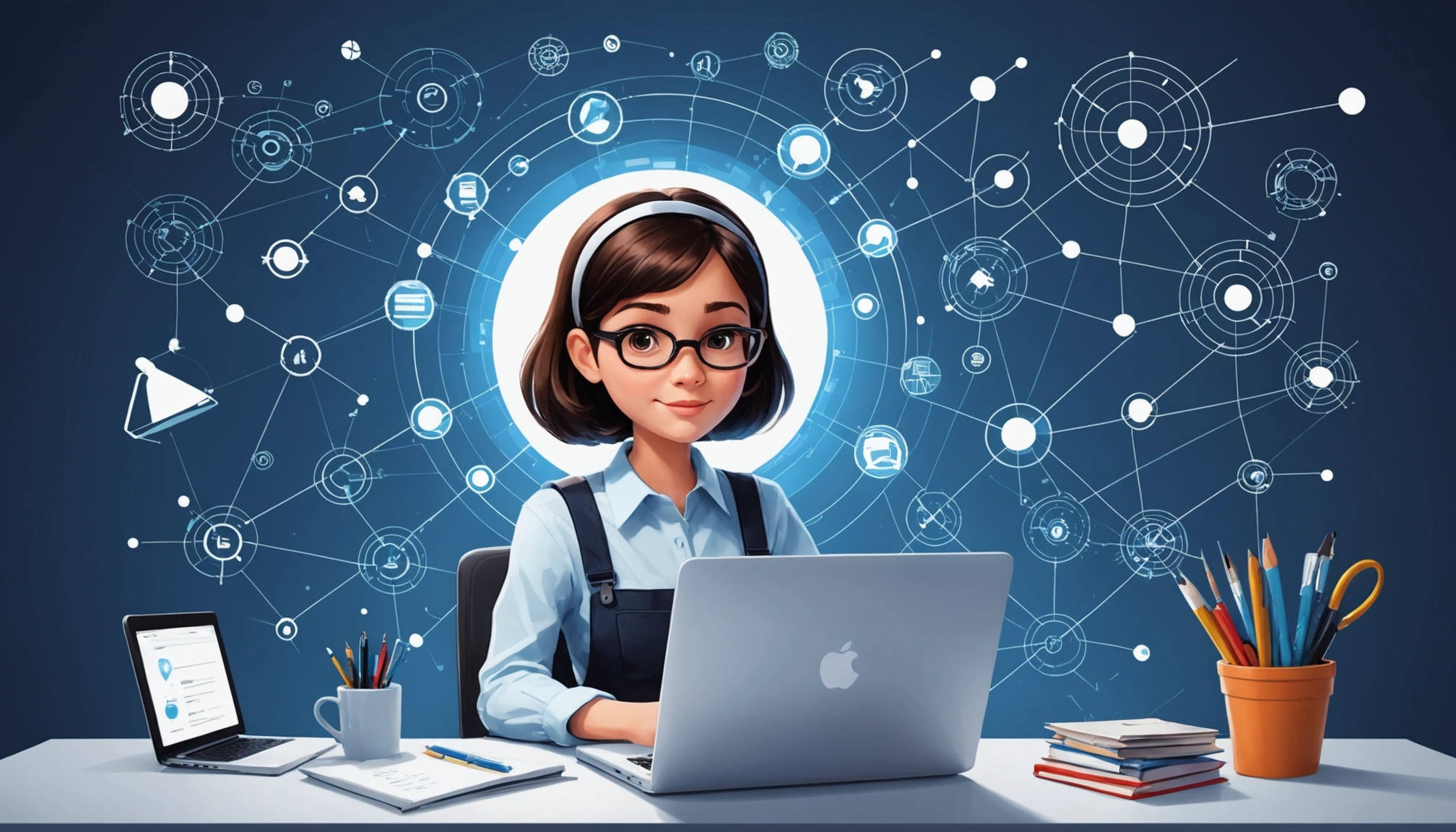 The Disadvantages of Using Old Customer Lists, Digital art, technology concept, abstract, clean lines, minimalist, corporate blue and white, data visualization, glowing nodes, wordpress, php, html, css