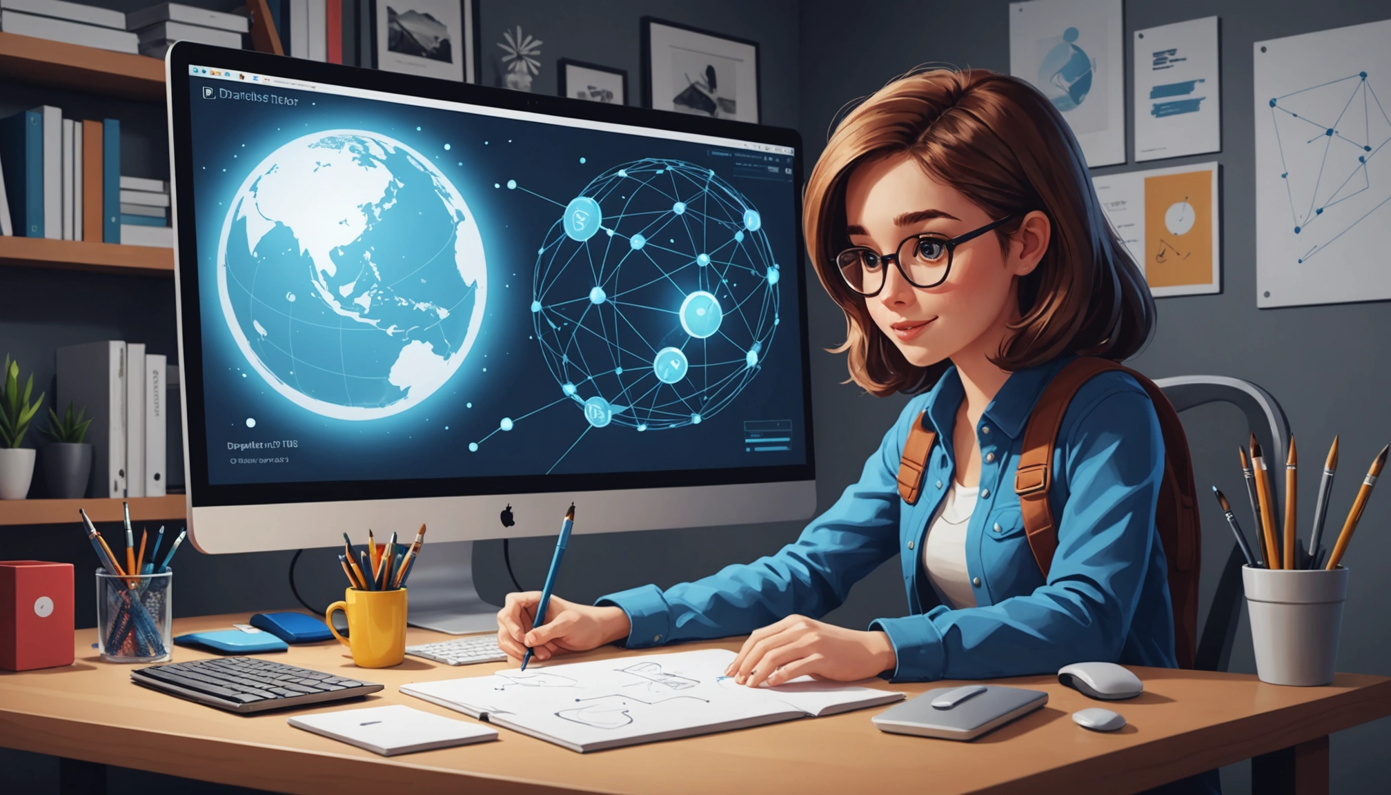 Advantages and Disadvantages of Extracting for Upselling, Digital art, technology concept, abstract, clean lines, minimalist, corporate blue and white, data visualization, glowing nodes, wordpress, php, html, css