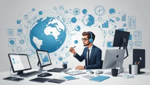 Advantages and Disadvantages of Extracting for Win-Back Campaigns, Digital art, technology concept, abstract, clean lines, minimalist, corporate blue and white, data visualization, glowing nodes, wordpress, php, html, css