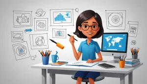 The Pros and Cons of Scraping for User Research, Digital art, technology concept, abstract, clean lines, minimalist, corporate blue and white, data visualization, glowing nodes, wordpress, php, html, css