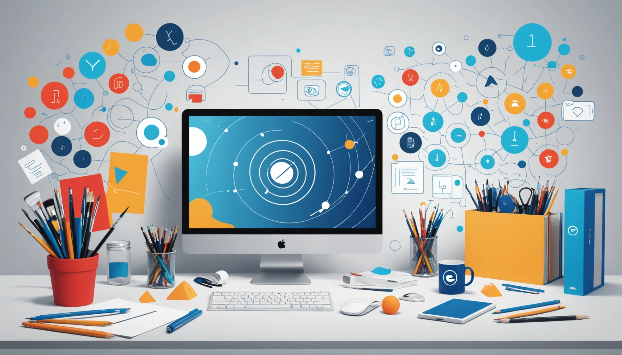 Advantages and Disadvantages of Extracting for Market Validation, Digital art, technology concept, abstract, clean lines, minimalist, corporate blue and white, data visualization, glowing nodes, wordpress, php, html, css