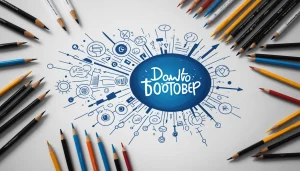 The Pros and Cons of Scraping for Trend Analysis, Digital art, technology concept, abstract, clean lines, minimalist, corporate blue and white, data visualization, glowing nodes, wordpress, php, html, css