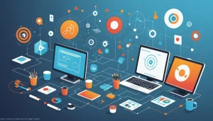 The Disadvantages of Using Old Economic Data, Digital art, technology concept, abstract, clean lines, minimalist, corporate blue and white, data visualization, glowing nodes, wordpress, php, html, css