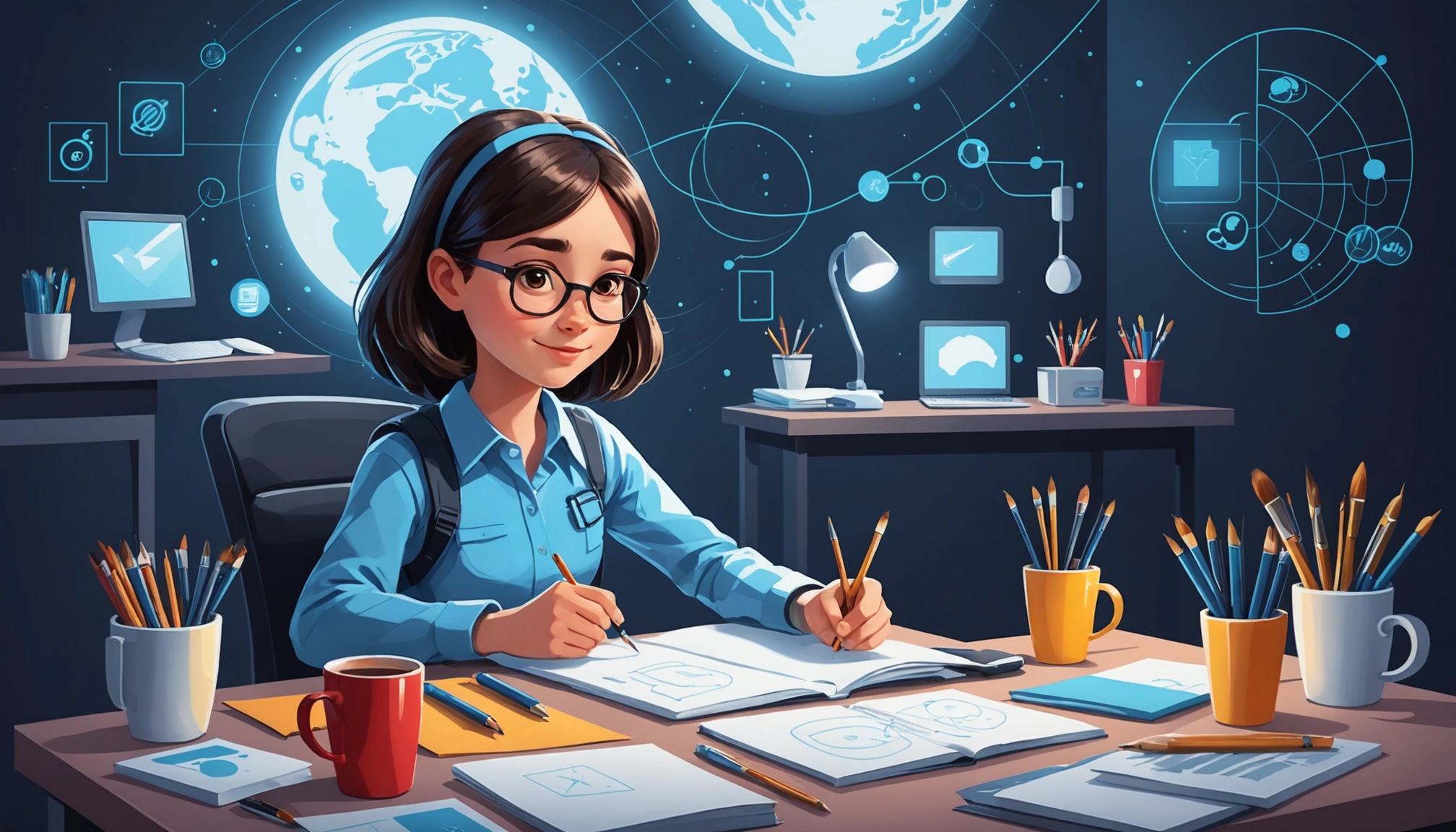 Advantages and Disadvantages of Extracting for Policy Analysis, Digital art, technology concept, abstract, clean lines, minimalist, corporate blue and white, data visualization, glowing nodes, wordpress, php, html, css