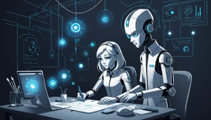 Shared Features of Lusha and Kaspr for LinkedIn Extraction, Digital art, technology concept, abstract, clean lines, minimalist, corporate blue and white, data visualization, glowing nodes, wordpress, php, html, css