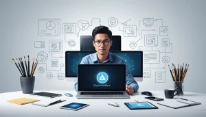 What UpLead and Lead411 Share in Data Quality, Digital art, technology concept, abstract, clean lines, minimalist, corporate blue and white, data visualization, glowing nodes, wordpress, php, html, css