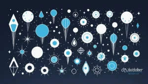 Similarities Between Skrapp.io and AeroLeads, Digital art, technology concept, abstract, clean lines, minimalist, corporate blue and white, data visualization, glowing nodes, wordpress, php, html, css