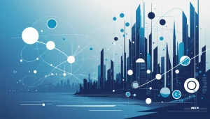 How LeadIQ and ZoomInfo Reach Are Similar, Digital art, technology concept, abstract, clean lines, minimalist, corporate blue and white, data visualization, glowing nodes, wordpress, php, html, css