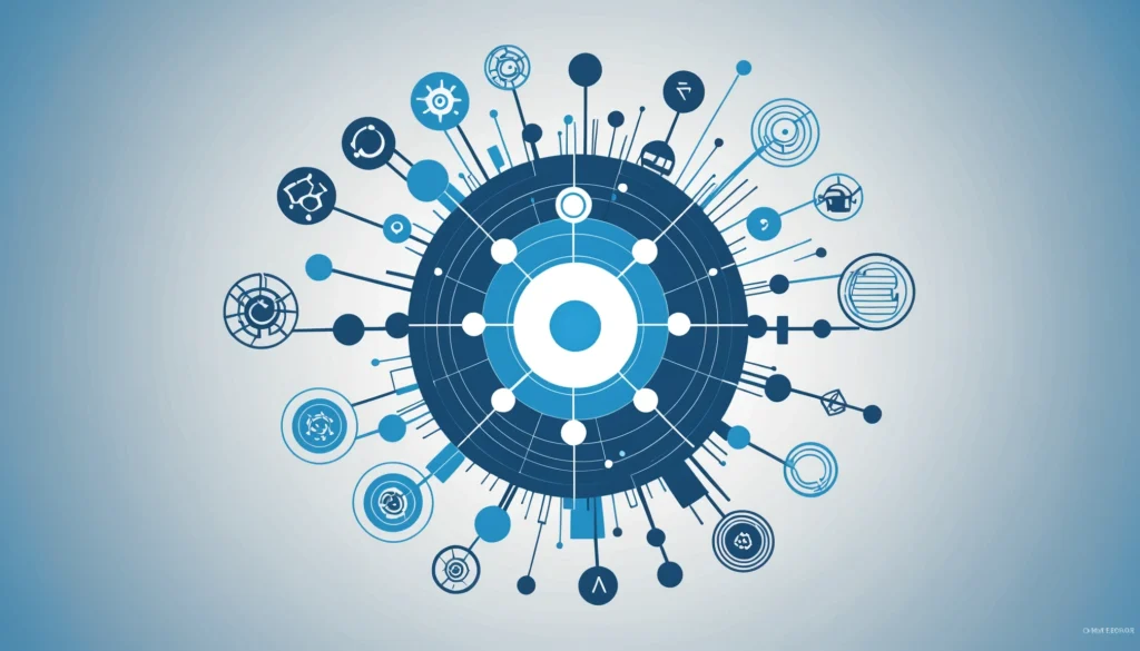 What ParseHub and Octoparse Have in Common, Digital art, technology concept, abstract, clean lines, minimalist, corporate blue and white, data visualization, glowing nodes, wordpress, php, html, css