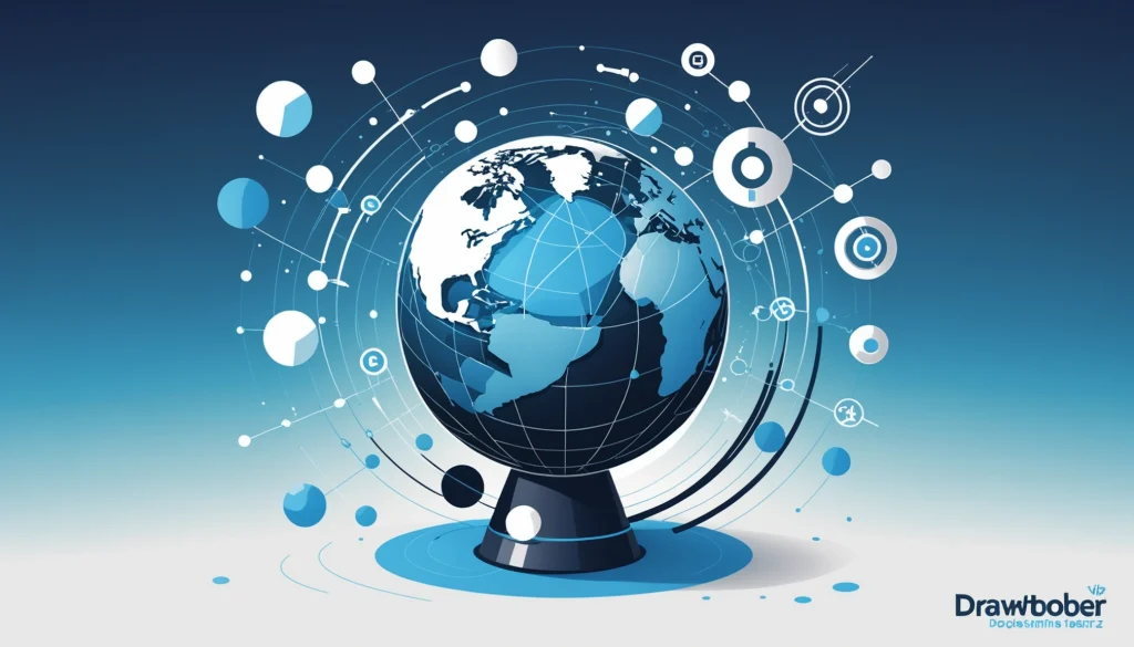 Similarities Between B2B and B2C Data Extraction Challenges, Digital art, technology concept, abstract, clean lines, minimalist, corporate blue and white, data visualization, glowing nodes, wordpress, php, html, css