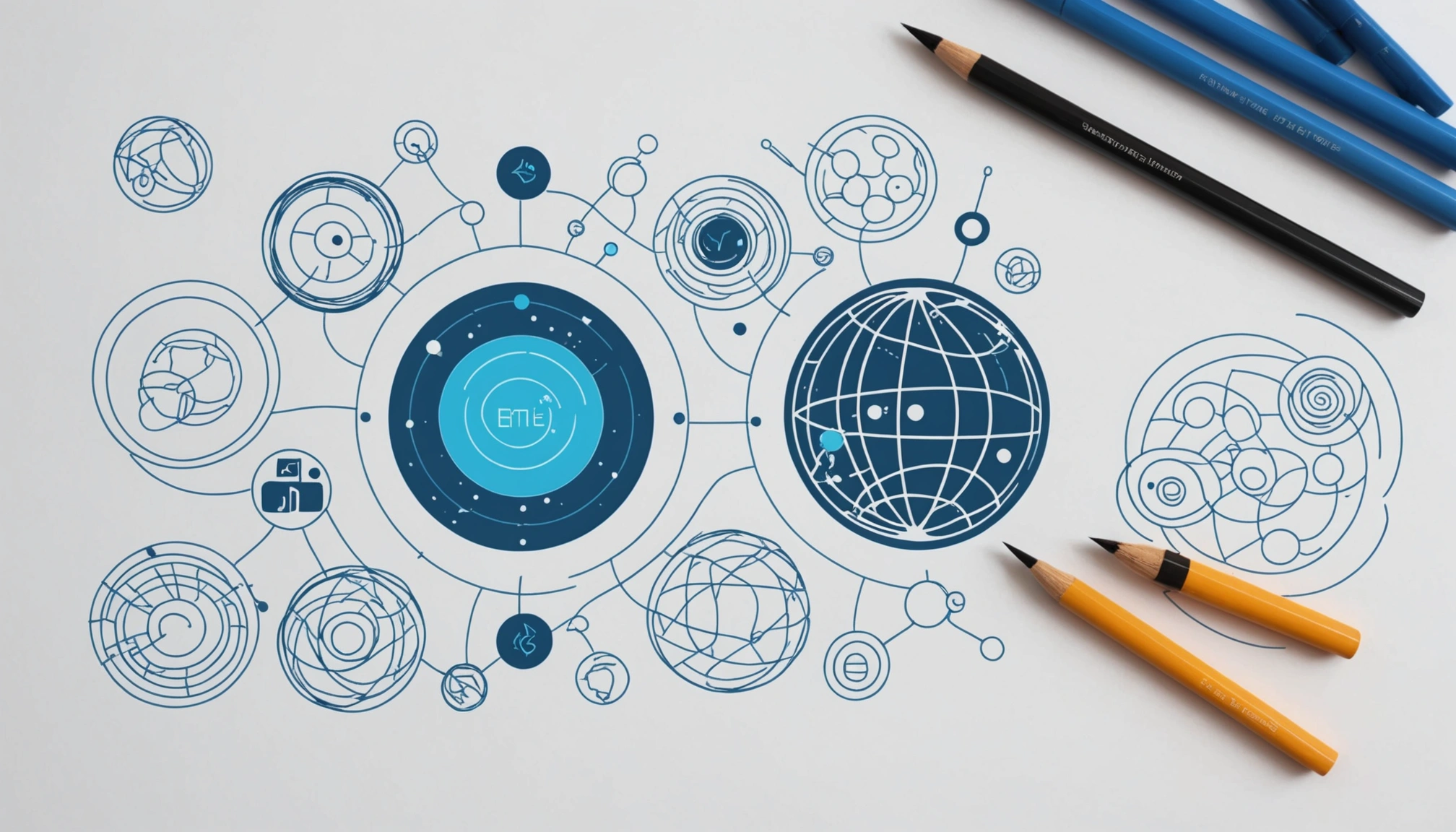 Similarities Between Extracting from PDF and Word Docs, Digital art, technology concept, abstract, clean lines, minimalist, corporate blue and white, data visualization, glowing nodes, wordpress, php, html, css