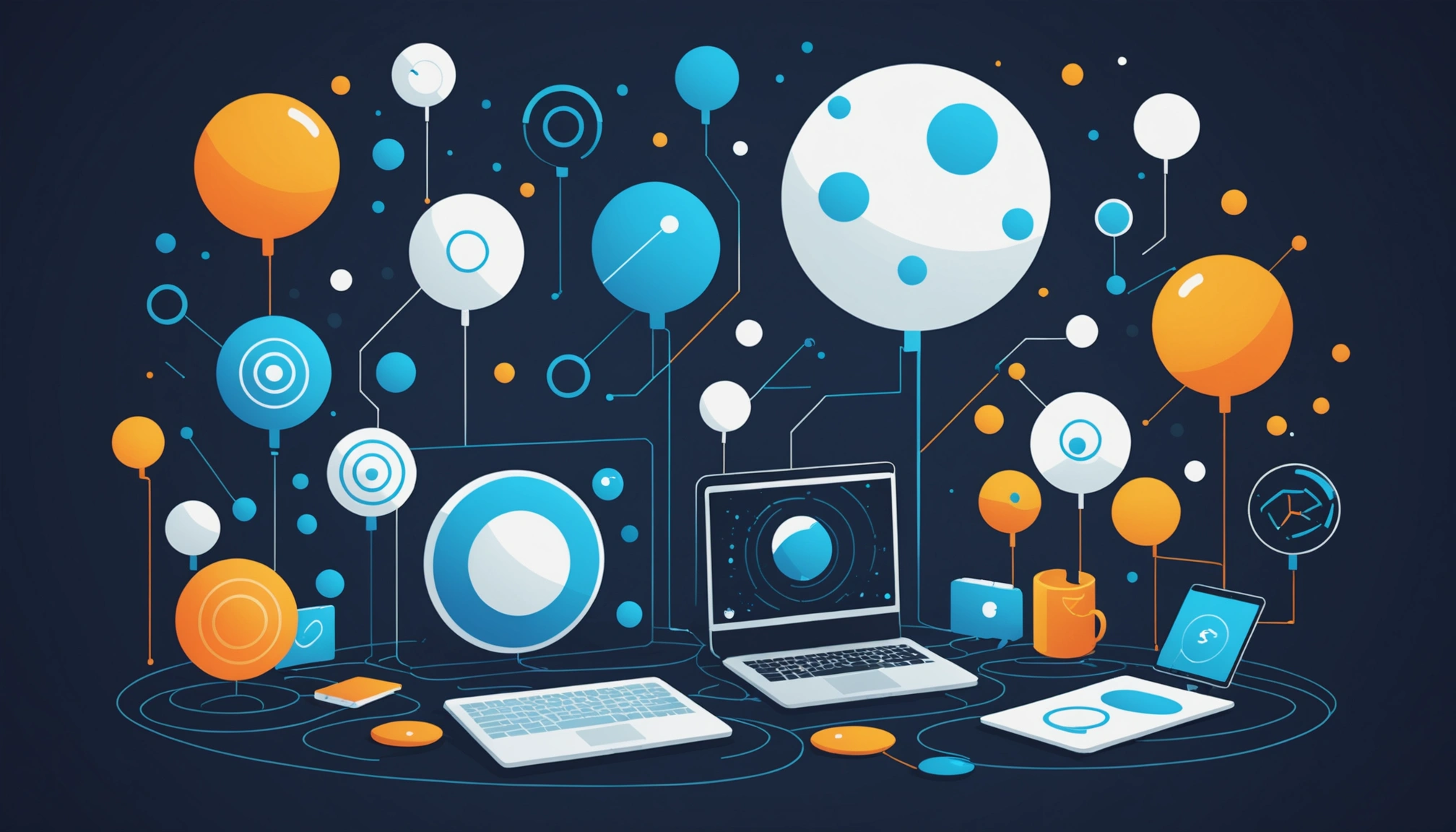 Similarities Between Bounce Rates and Complaint Rates, Digital art, technology concept, abstract, clean lines, minimalist, corporate blue and white, data visualization, glowing nodes, wordpress, php, html, css