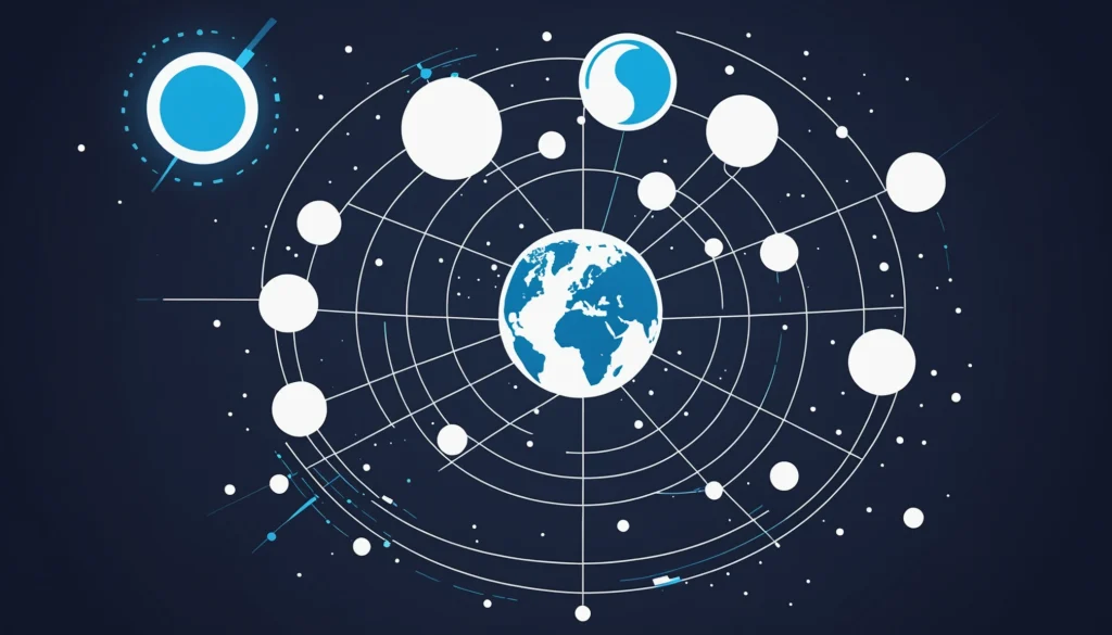 How EfficientPIM and Apollo.io Approach Data Accuracy, Digital art, technology concept, abstract, clean lines, minimalist, corporate blue and white, data visualization, glowing nodes, wordpress, php, html, css