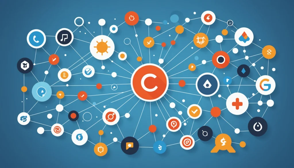 Common Features of Chrome and Firefox Extensions for Scraping, Digital art, technology concept, abstract, clean lines, minimalist, corporate blue and white, data visualization, glowing nodes, wordpress, php, html, css
