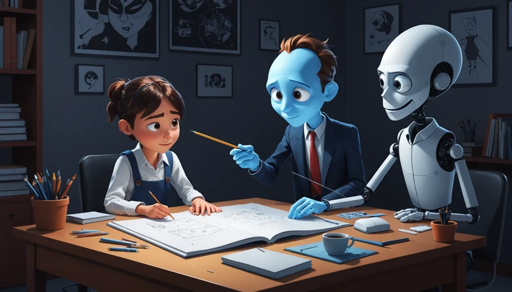 What Puppeteer and Playwright Have in Common, Digital art, technology concept, abstract, clean lines, minimalist, corporate blue and white, data visualization, glowing nodes, wordpress, php, html, css