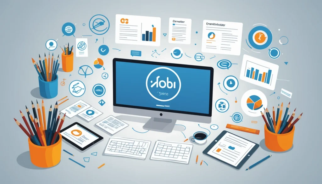 Common Features of CRM and ERP Systems, Digital art, technology concept, abstract, clean lines, minimalist, corporate blue and white, data visualization, glowing nodes, wordpress, php, html, css