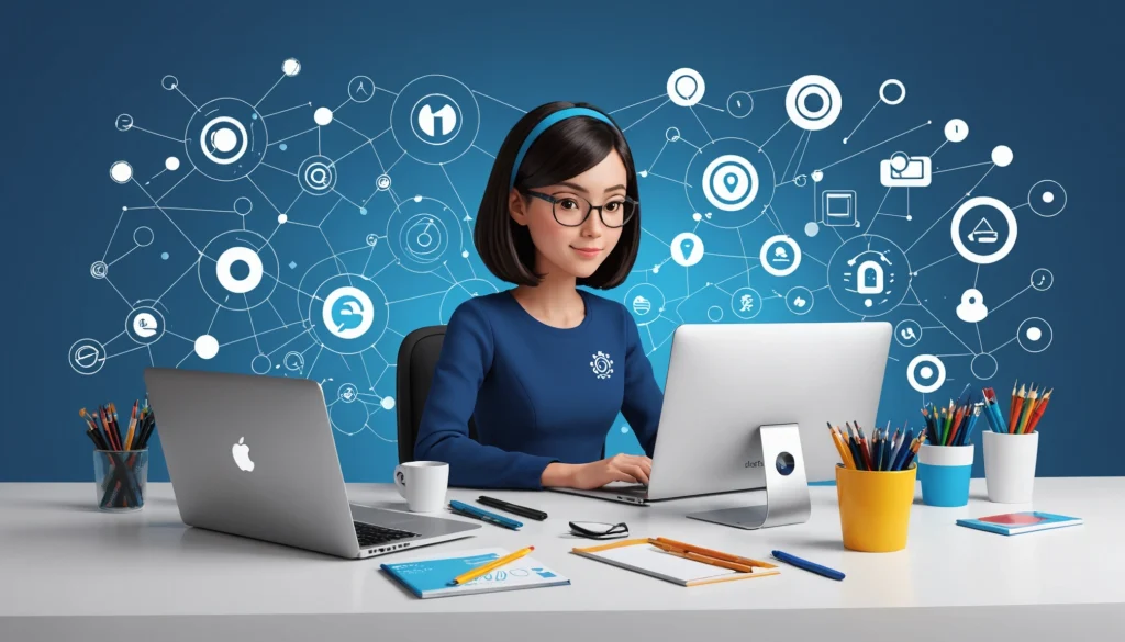 What DMARC and TLS Share in Email Security, Digital art, technology concept, abstract, clean lines, minimalist, corporate blue and white, data visualization, glowing nodes, wordpress, php, html, css