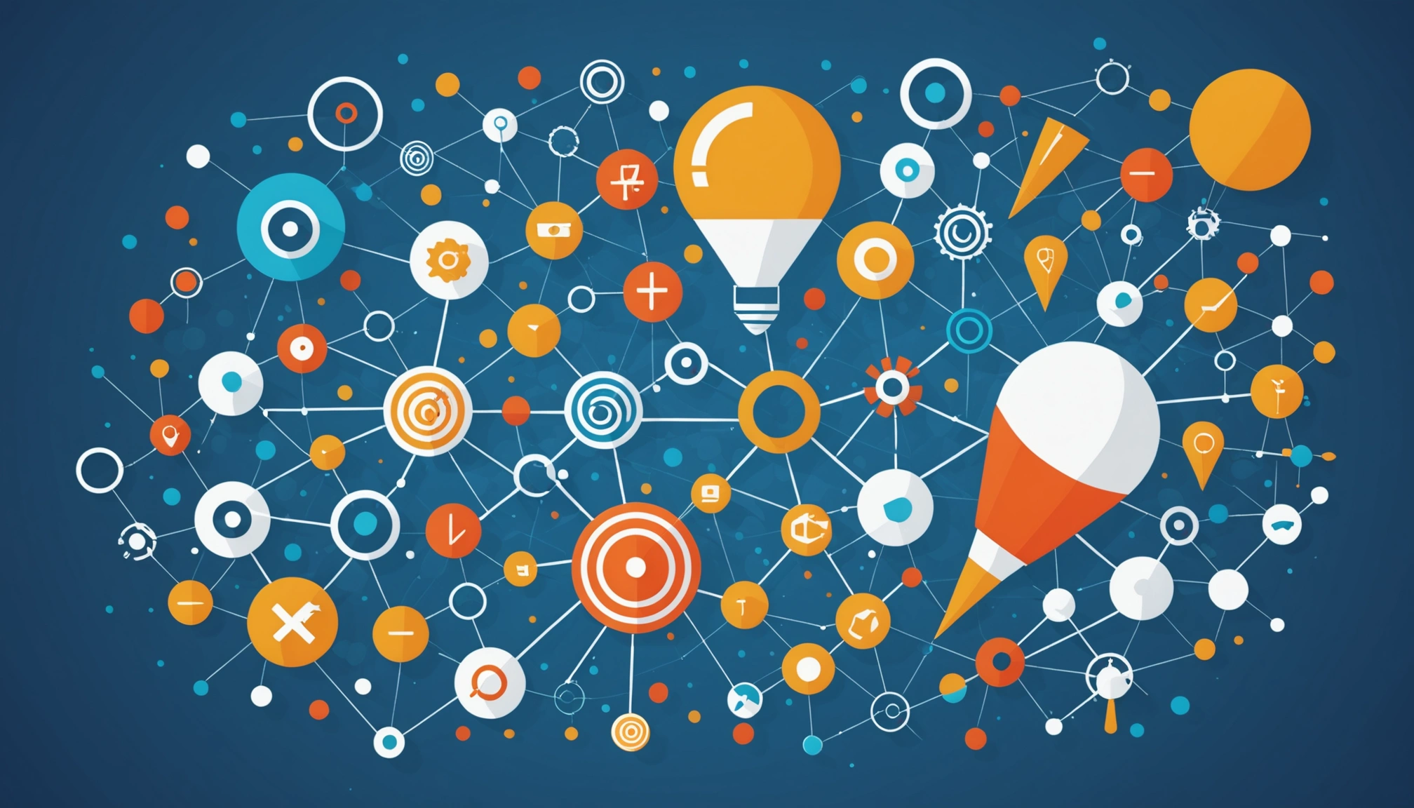 Similarities Between Sales Funnels and Flywheels, Digital art, technology concept, abstract, clean lines, minimalist, corporate blue and white, data visualization, glowing nodes, wordpress, php, html, css