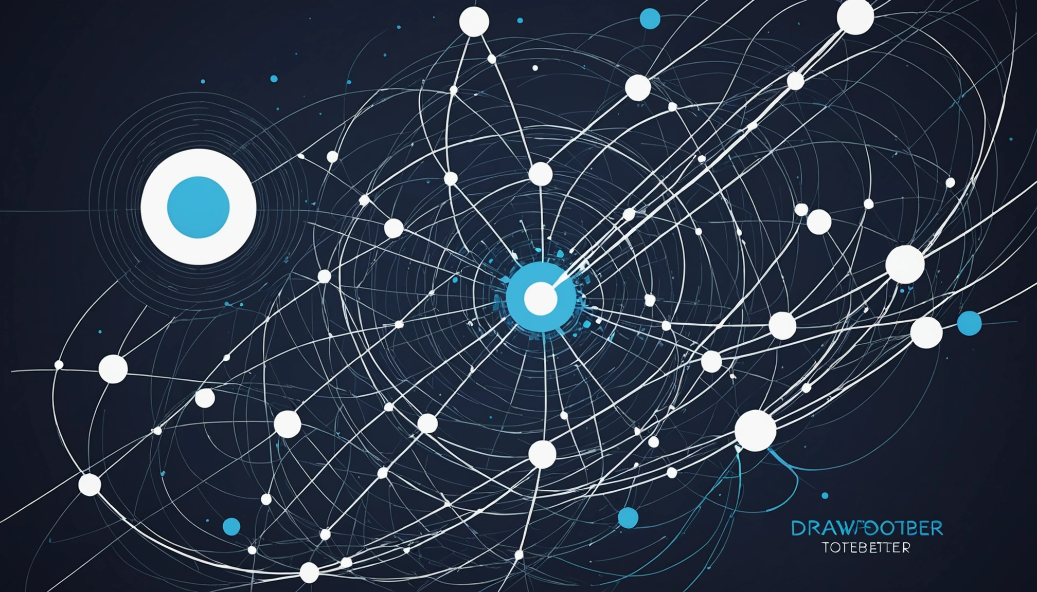 Shared Limitations of Bandwidth and Latency, Digital art, technology concept, abstract, clean lines, minimalist, corporate blue and white, data visualization, glowing nodes, wordpress, php, html, css