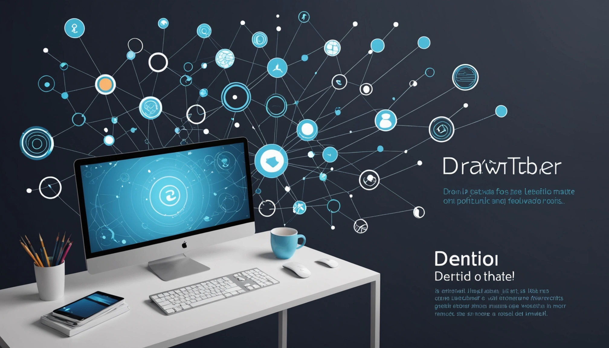 Similarities Between Data Deduplication and Normalization, Digital art, technology concept, abstract, clean lines, minimalist, corporate blue and white, data visualization, glowing nodes, wordpress, php, html, css