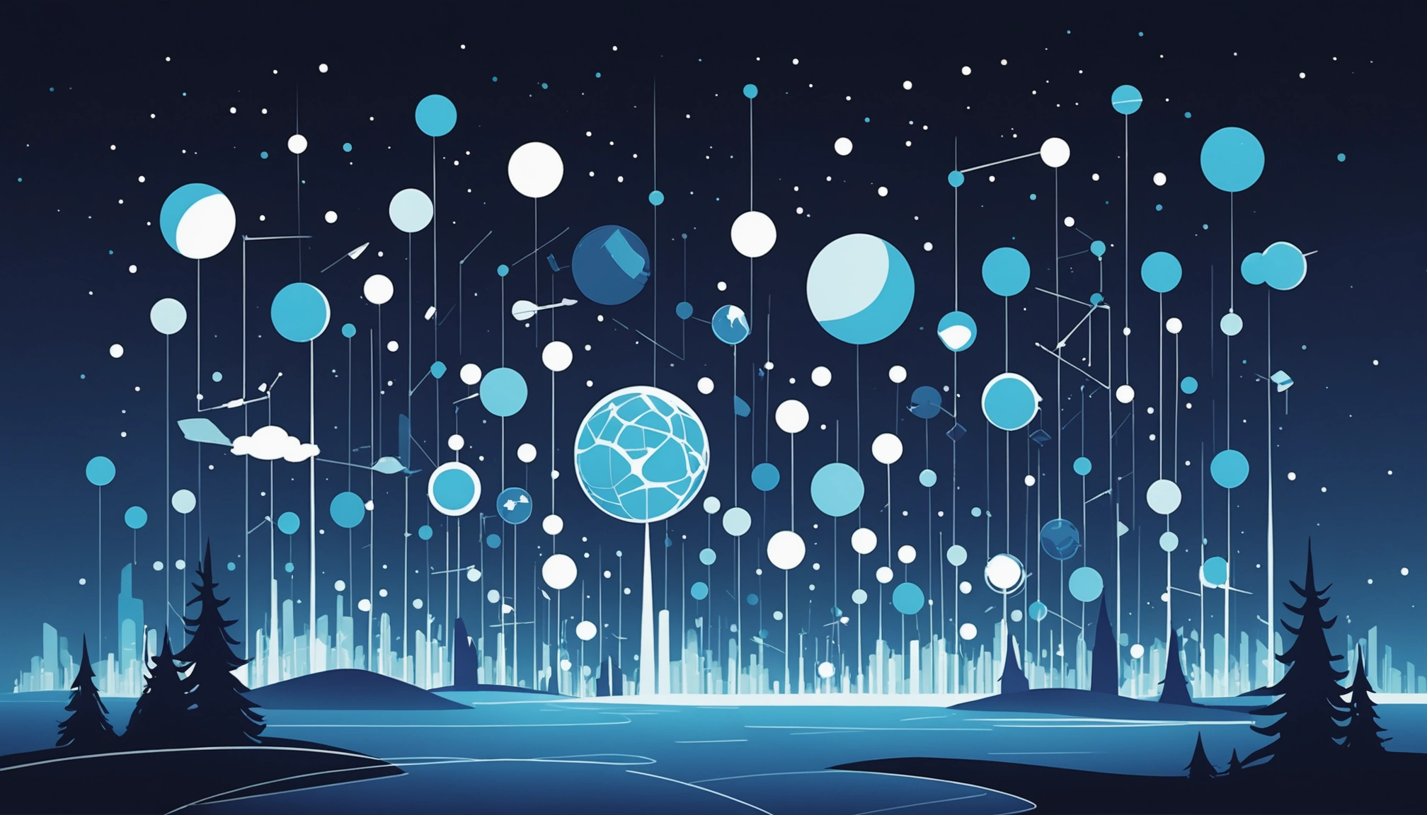 What Fuzzy Matching and Exact Matching Share, Digital art, technology concept, abstract, clean lines, minimalist, corporate blue and white, data visualization, glowing nodes, wordpress, php, html, css