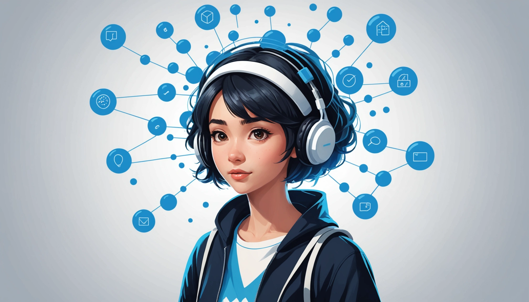 Similarities Between Swagger and OpenAPI Specifications, Digital art, technology concept, abstract, clean lines, minimalist, corporate blue and white, data visualization, glowing nodes, wordpress, php, html, css