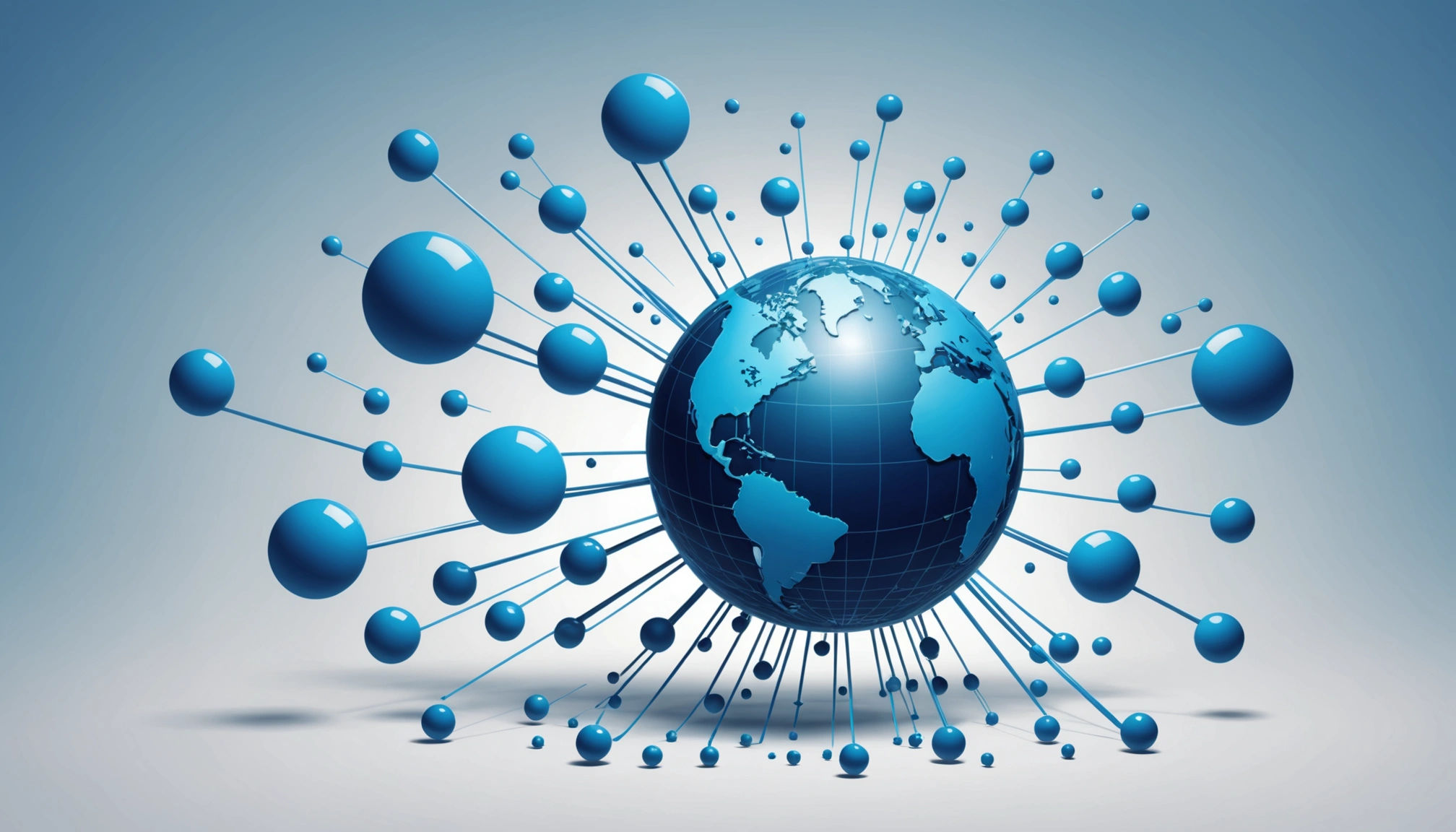 Similarities Between Infinite Scroll and Pagination, Digital art, technology concept, abstract, clean lines, minimalist, corporate blue and white, data visualization, glowing nodes, wordpress, php, html, css