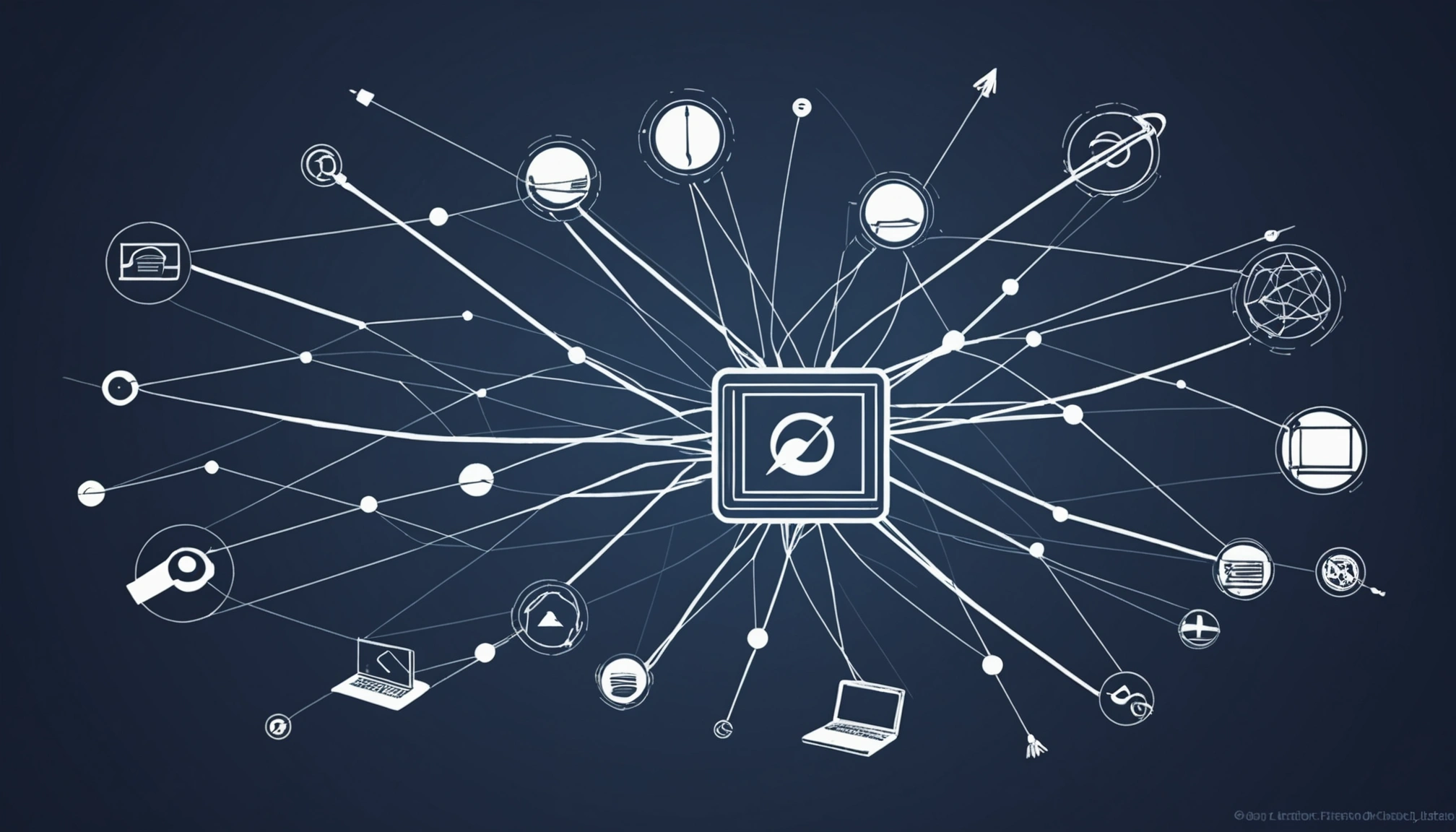 Similarities Between Wireshark and Tcpdump, Digital art, technology concept, abstract, clean lines, minimalist, corporate blue and white, data visualization, glowing nodes, wordpress, php, html, css
