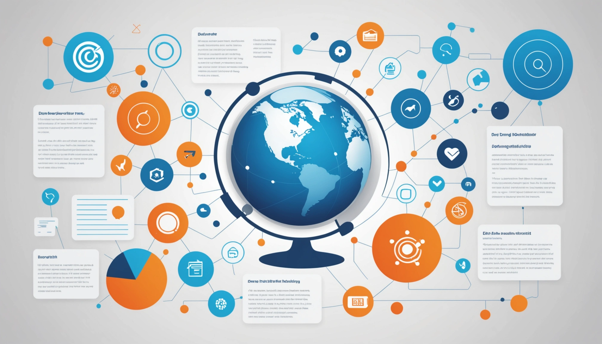 Common Features of Data Cataloging and Metadata Management, Digital art, technology concept, abstract, clean lines, minimalist, corporate blue and white, data visualization, glowing nodes, wordpress, php, html, css