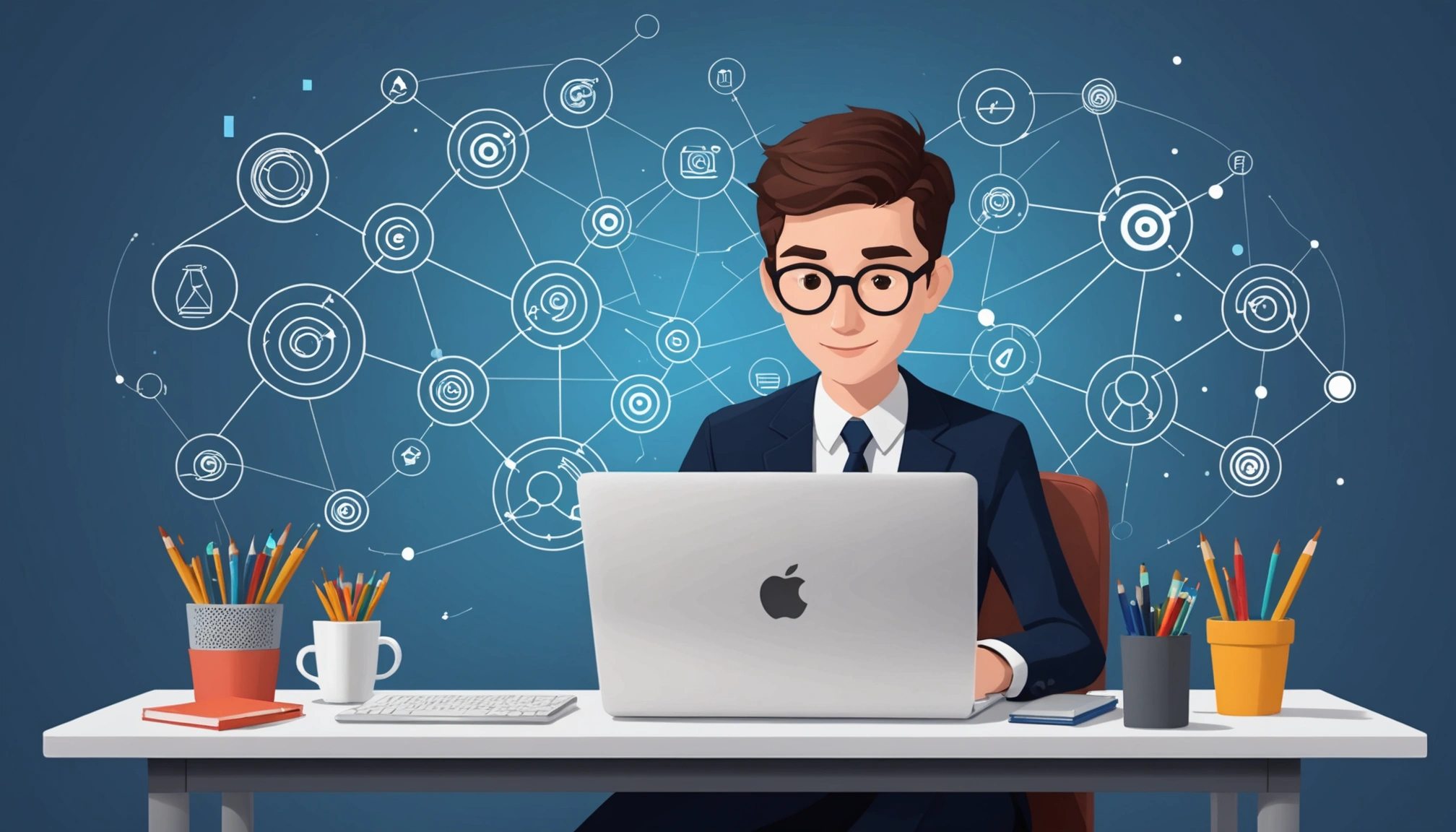 How to Find CEO Email Addresses Free, Digital art, technology concept, abstract, clean lines, minimalist, corporate blue and white, data visualization, glowing nodes, wordpress, php, html, css