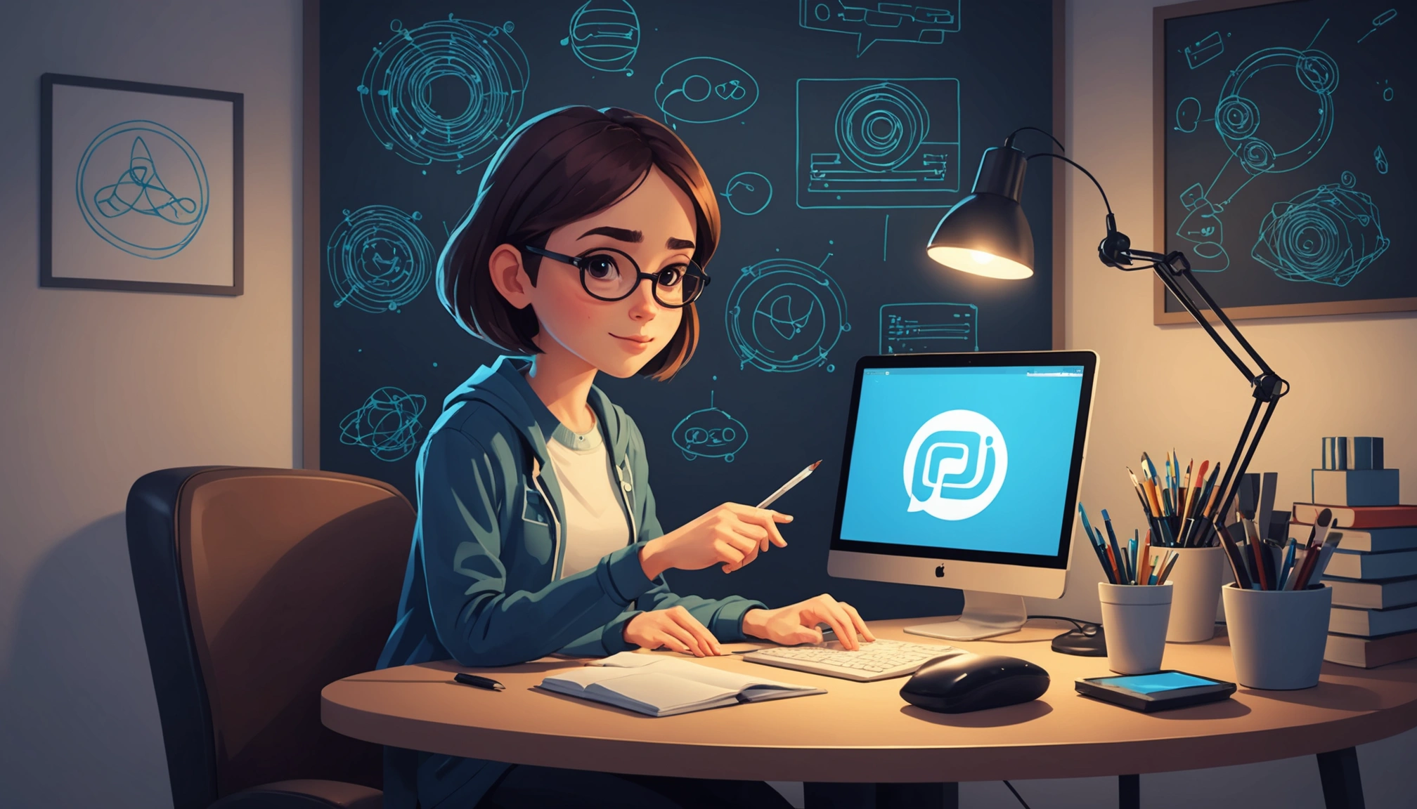 How to Use Python for Email Scraping, Digital art, technology concept, abstract, clean lines, minimalist, corporate blue and white, data visualization, glowing nodes, wordpress, php, html, css