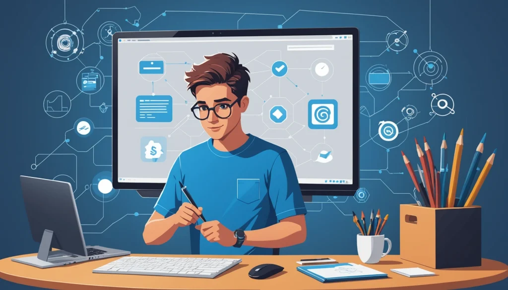How to Extract Emails from GitHub Repositories, Digital art, technology concept, abstract, clean lines, minimalist, corporate blue and white, data visualization, glowing nodes, wordpress, php, html, css