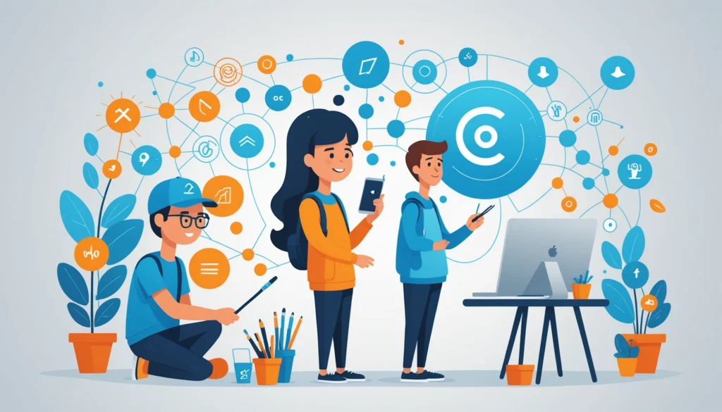 How to Find SaaS Founders on Product Hunt, Digital art, technology concept, abstract, clean lines, minimalist, corporate blue and white, data visualization, glowing nodes, wordpress, php, html, css