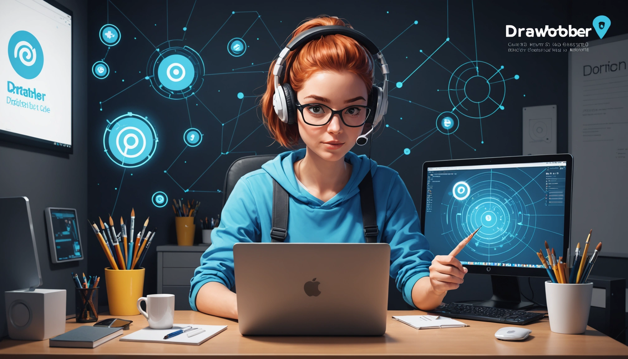 How to Extract Members from Discord Servers, Digital art, technology concept, abstract, clean lines, minimalist, corporate blue and white, data visualization, glowing nodes, wordpress, php, html, css