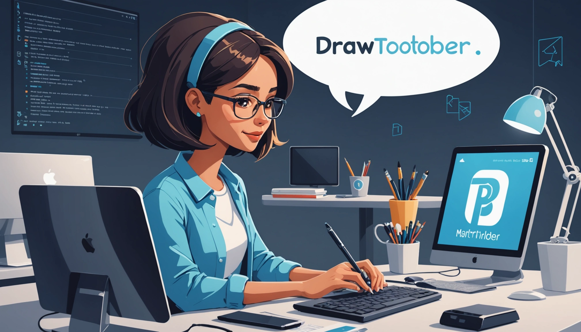 How to Find Podcast Hostsʼ Email Addresses, Digital art, technology concept, abstract, clean lines, minimalist, corporate blue and white, data visualization, glowing nodes, wordpress, php, html, css