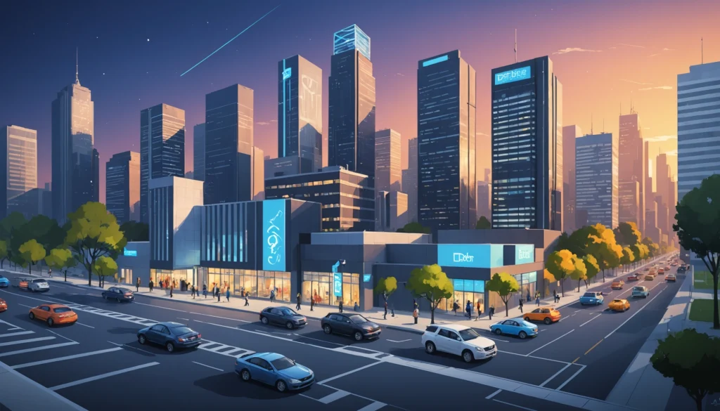 How to Find Construction Companies in Specific Zip Codes, Digital art, technology concept, abstract, clean lines, minimalist, corporate blue and white, data visualization, glowing nodes, wordpress, php, html, css