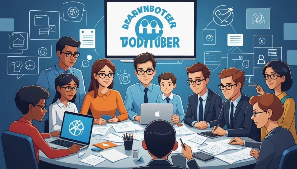 How to Find Non-Profit Directors for Fundraising, Digital art, technology concept, abstract, clean lines, minimalist, corporate blue and white, data visualization, glowing nodes, wordpress, php, html, css