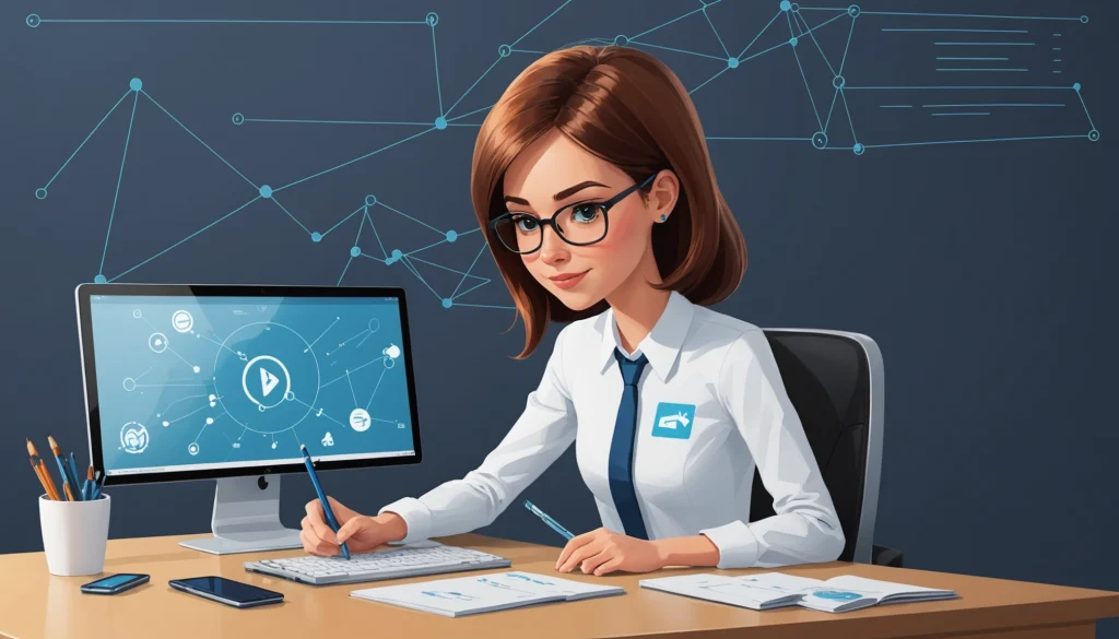 How to Find Financial Advisorsʼ Contact Details, Digital art, technology concept, abstract, clean lines, minimalist, corporate blue and white, data visualization, glowing nodes, wordpress, php, html, css