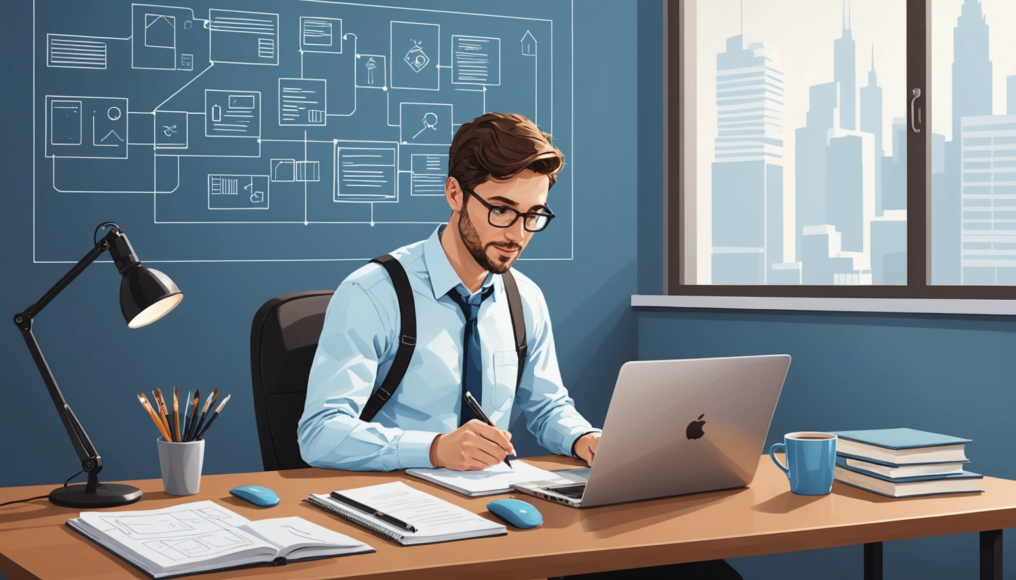 How to Find Landlordsʼ Emails from Tax Records, Digital art, technology concept, abstract, clean lines, minimalist, corporate blue and white, data visualization, glowing nodes, wordpress, php, html, css