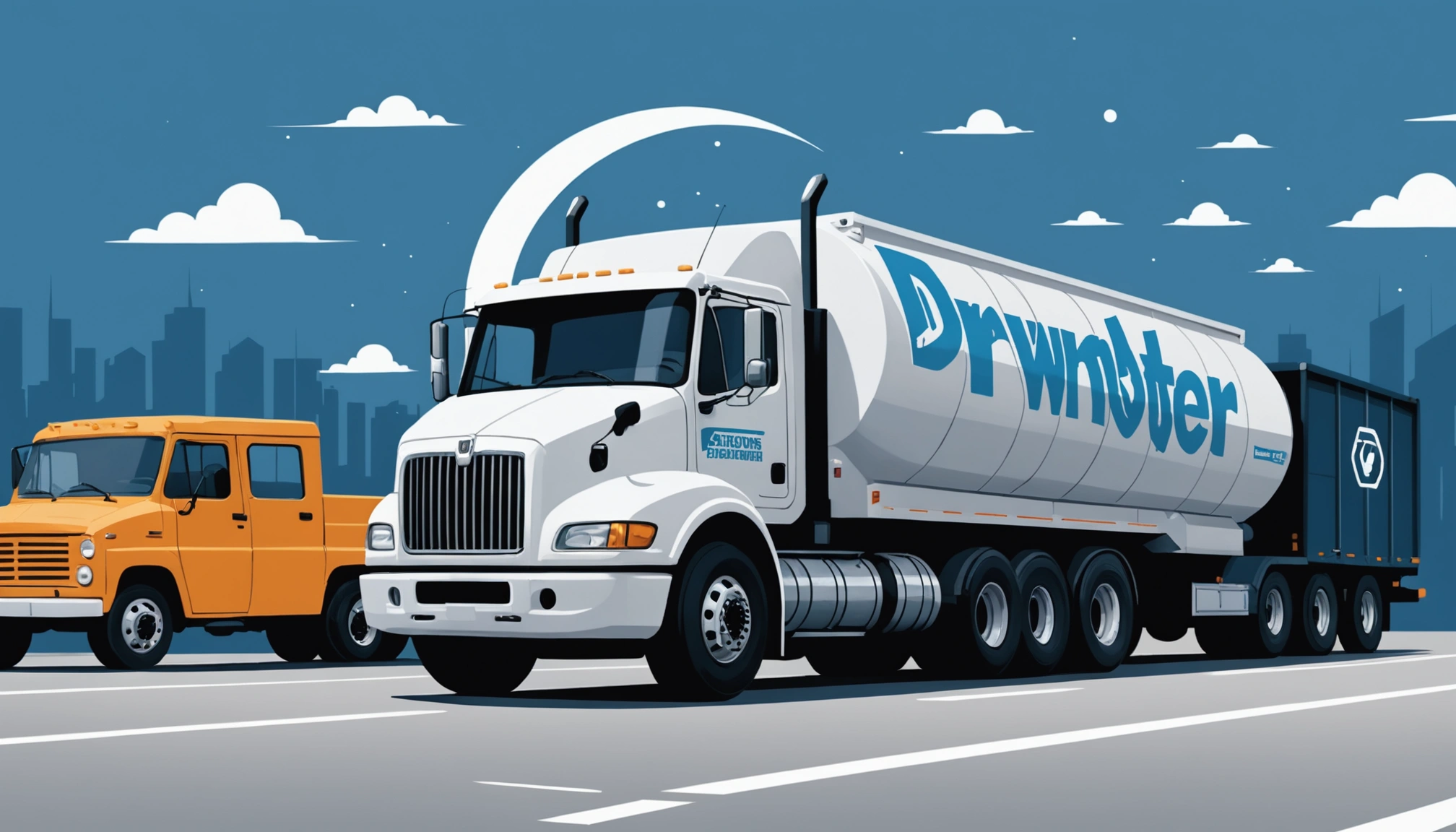 How to Find Trucking Companies for Logistics, Digital art, technology concept, abstract, clean lines, minimalist, corporate blue and white, data visualization, glowing nodes, wordpress, php, html, css