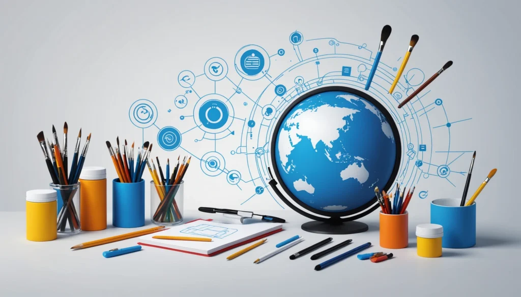 How to Extract Leads from Manufacturing Directories, Digital art, technology concept, abstract, clean lines, minimalist, corporate blue and white, data visualization, glowing nodes, wordpress, php, html, css