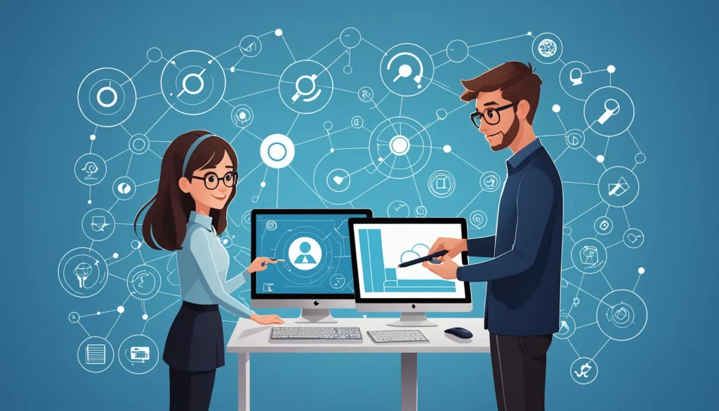How to Find Web3 Founders, Digital art, technology concept, abstract, clean lines, minimalist, corporate blue and white, data visualization, glowing nodes, wordpress, php, html, css