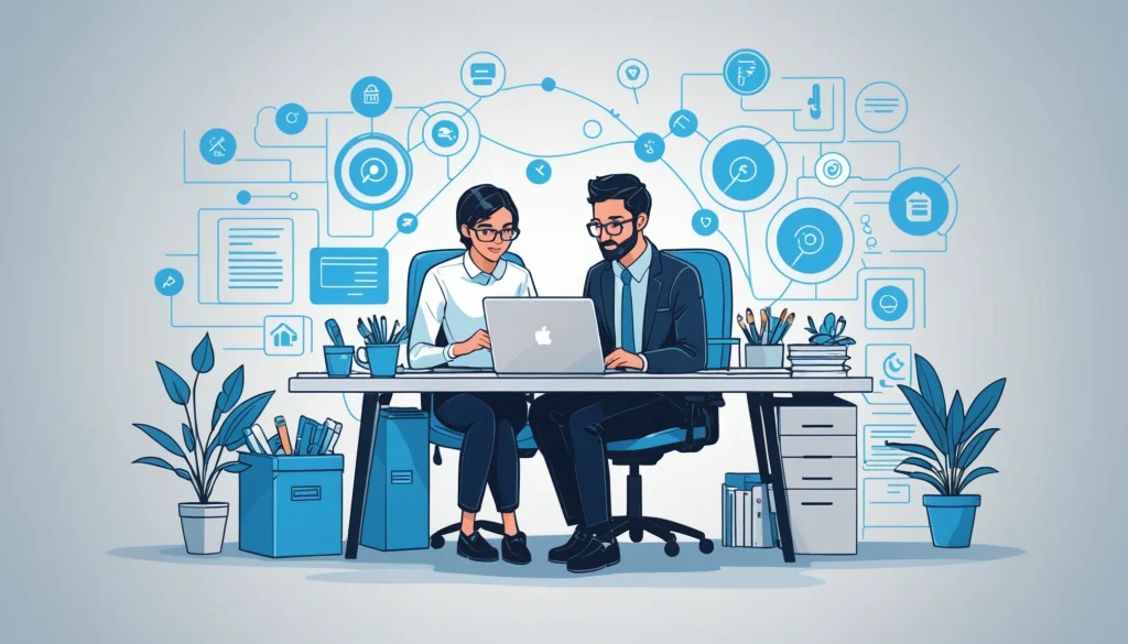 How to Extract Emails from HVAC Contractors, Digital art, technology concept, abstract, clean lines, minimalist, corporate blue and white, data visualization, glowing nodes, wordpress, php, html, css