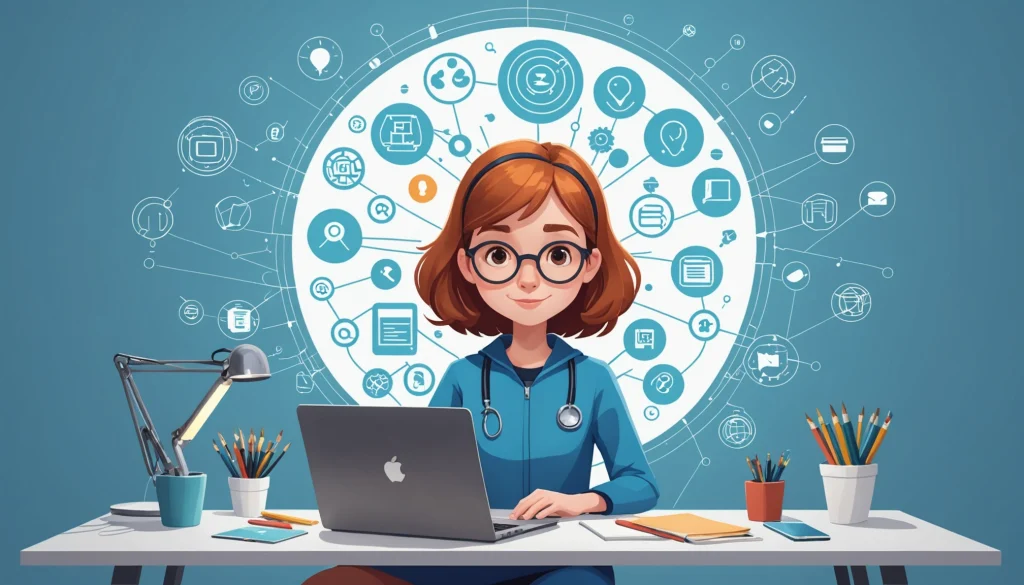 How to Extract Emails from Mental Health Clinics, Digital art, technology concept, abstract, clean lines, minimalist, corporate blue and white, data visualization, glowing nodes, wordpress, php, html, css