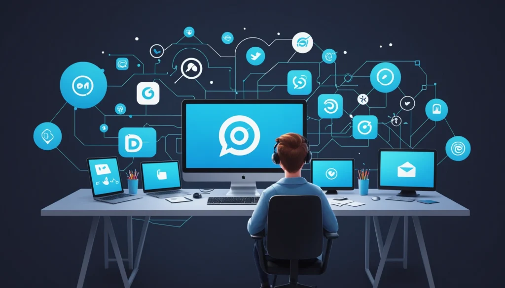 How to Extract Emails from Telegram Channels, Digital art, technology concept, abstract, clean lines, minimalist, corporate blue and white, data visualization, glowing nodes, wordpress, php, html, css