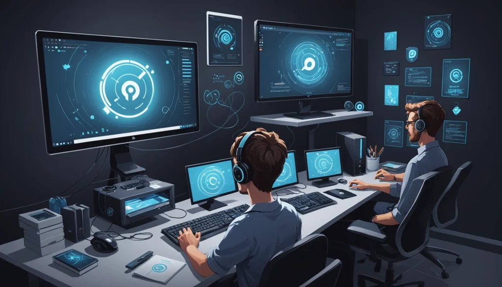 How to Scrape Twitch Streamers, Digital art, technology concept, abstract, clean lines, minimalist, corporate blue and white, data visualization, glowing nodes, wordpress, php, html, css