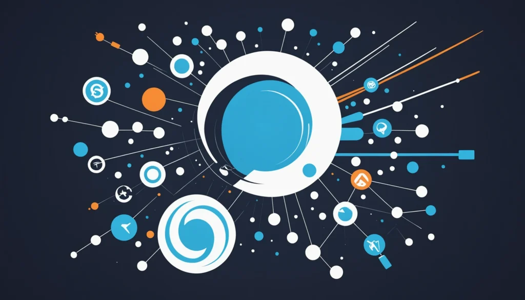 How to Find Vimeo Users, Digital art, technology concept, abstract, clean lines, minimalist, corporate blue and white, data visualization, glowing nodes, wordpress, php, html, css